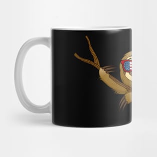 Patriotic Sloth With America Flag Sunglasses 4Th Of July Mug